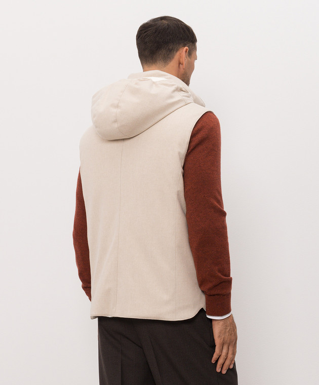 Brunello Cucinelli Бежевый пуховый жилет из шерсти MM4701775 изображение 4