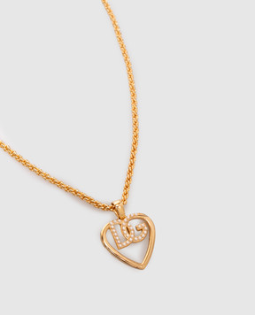 Dolce&Gabbana Золотистий ланцюжок з підвіскою у формі серця WNQ6L4W1111