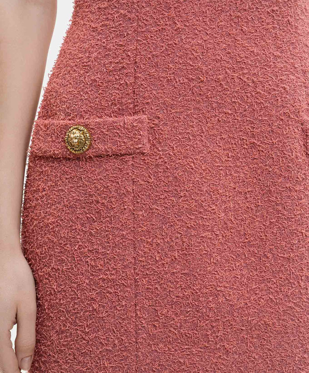 Balmain Рожева твідова сукня-футляр з вовною GF0R2541WD60 зображення 5