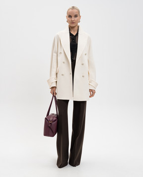 Ermanno Scervino Белое двубортное пальто из шерсти D476D702NKW
