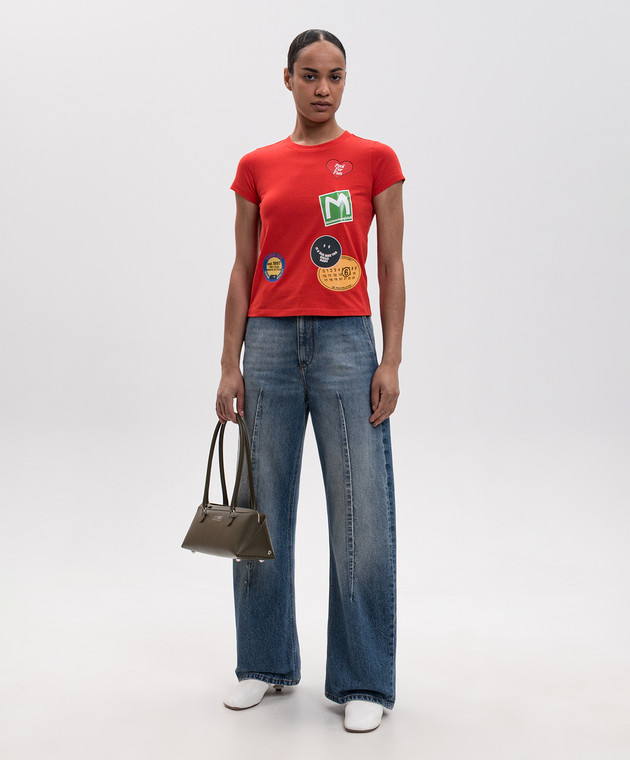 Maison Margiela MM6 Красная футболка с принтом S52GC0373M20050 изображение 2