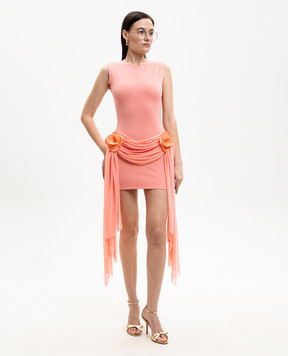 David Koma Рожева сукня міні з аплікаціями RE26DK46D