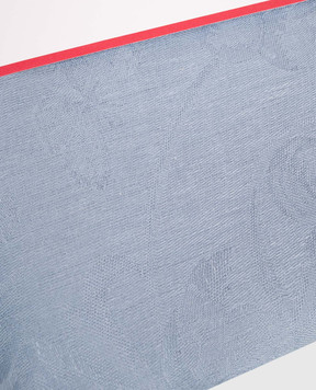 Le Jacquard Fraincais Блакитна скатертина Tivoli з льону 31299