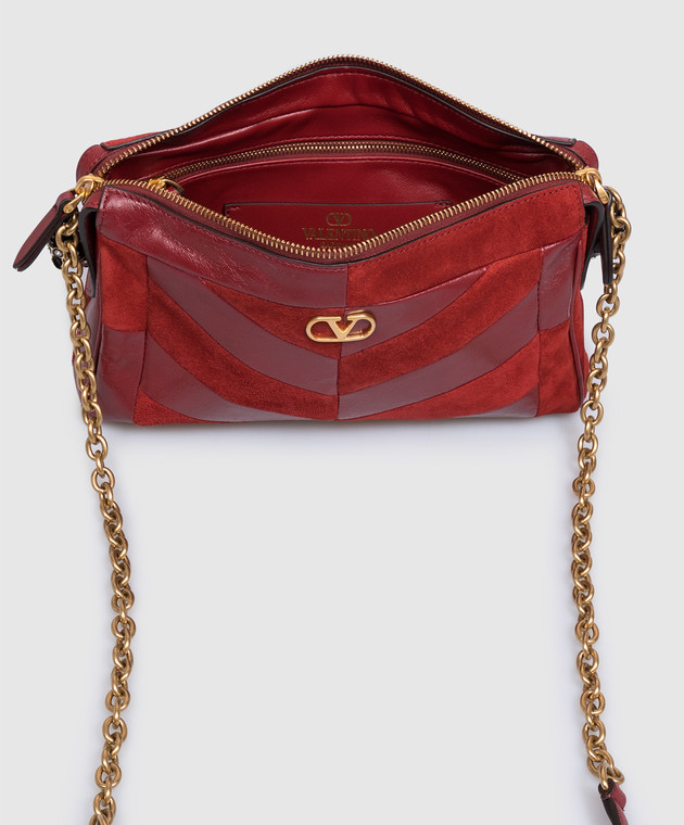 Valentino Червона шкіряна сумка Panthea з кристалами Swarovski 9W2B0S99DED зображення 7