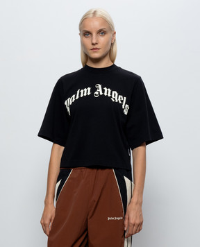 Palm Angels Черная футболка с надписью PAWAA003JR001