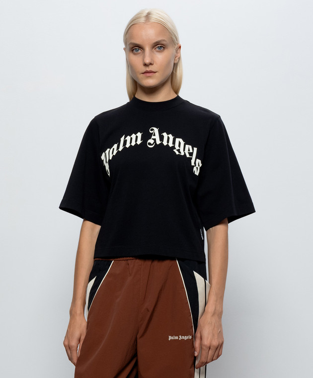 Palm Angels Черная футболка с надписью PAWAA003JR001 изображение 3