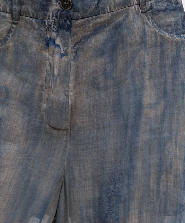 Masnada Сині штани з рамі з принтом 8053 зображення 5