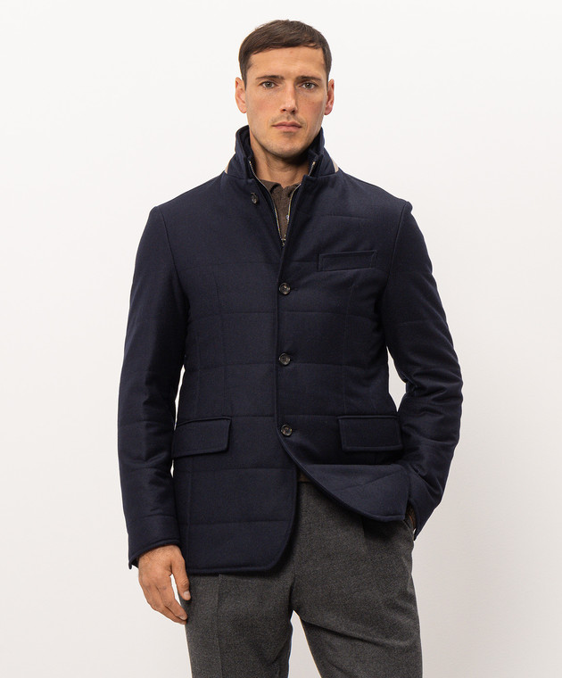 Pini Parma Синя куртка з вовни та кашеміру PADJACLPBLUE зображення 3