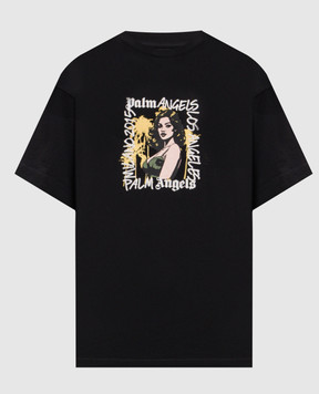 Palm Angels Чорна футболка Pinup PMAA109S26JER00F