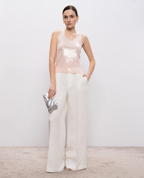 Twinset Рожевий топ з паєтками 261TP3301