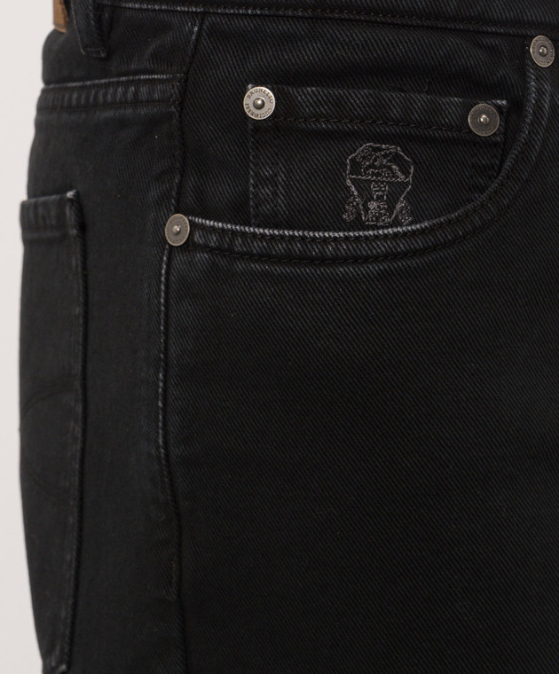 Brunello Cucinelli Черные джинсы с прорехами M237PO2060 изображение 5