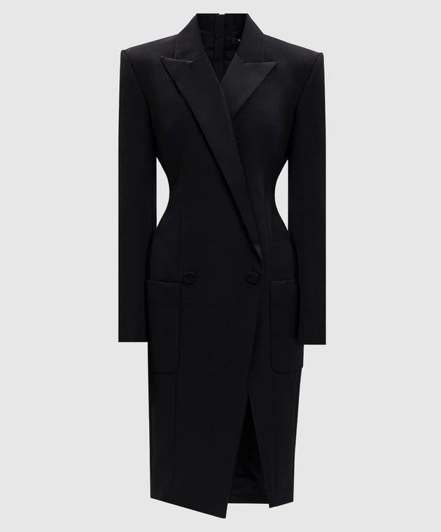 Balmain Чорна сукня-жакет з вовни HF1RL240ME54
