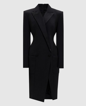 Balmain Чорна сукня-жакет з вовни HF1RL240ME54