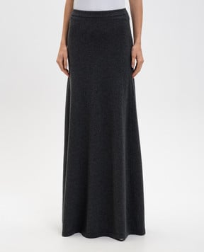 Balenciaga Сіра спідниця максі з вовни 849932T1754