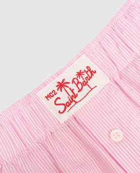 MC2 SAINT BARTH Дитячі рожеві шорти Boxy в смужку BXY00103170L