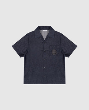 Dolce&Gabbana Дитяча синя сорочка з нашивкою L44S10LDD5446