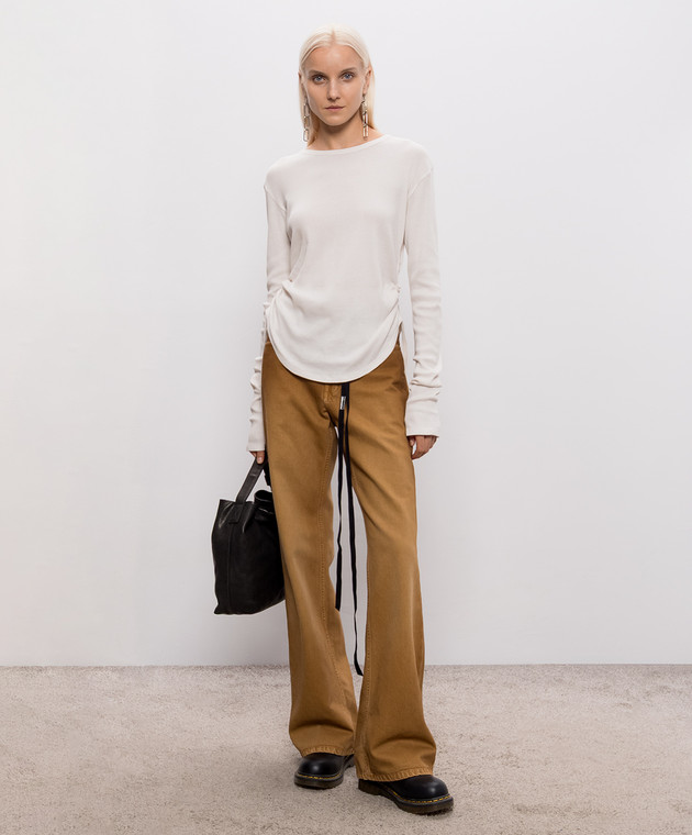Ann Demeulemeester Лонгслив цвета айвори в рубчик B0014242FA659 изображение 2