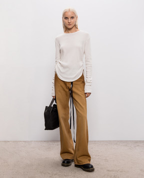 Ann Demeulemeester Лонгслив цвета айвори в рубчик B0014242FA659
