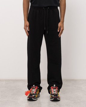 Off-White Черные спортивные брюки с принтом Spices Arrow 44MCH05AF26F005