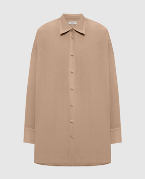 Agnona Коричнева сорочка з льону TD1113YU3049