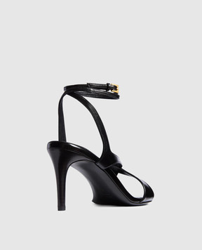 Khaite Чорні шкіряні глянцеві босоніжки Liria F3100943