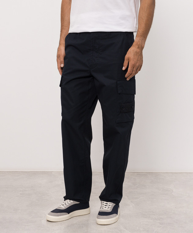 Stone Island Синие брюки-карго с патчем L2S153100021S0F01 изображение 3