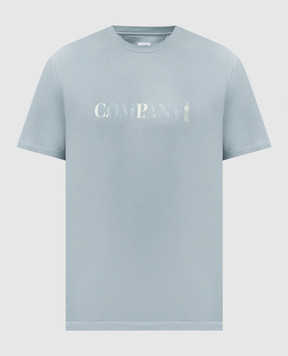 C.P. Company Голубая футболка с принтом эмблемы MTS085A005100W