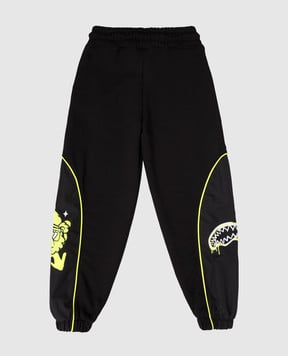 Sprayground Дитячі чорні джогери Graffiti Bear SPY1444E