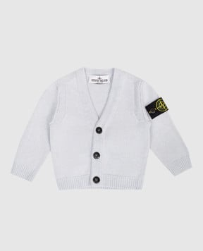 Stone Island Дитячий комплект з блакитного кардигана, пледа і шапки з логотипом K2S16M200001S0M10