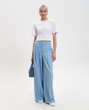 Twinset Біла укорочена футболка у корсетному стилі 261TT2440