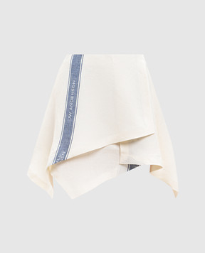 JW Anderson Спідниця кольору айворі з льону з ефектом накладання шарів SK0205PG1898