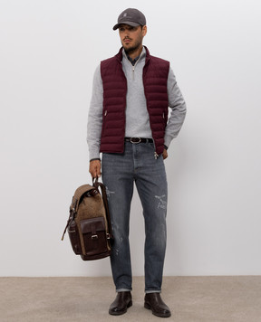 Brunello Cucinelli Бордовий пуховий жилет MV4081797