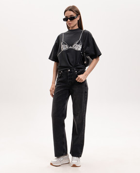 Palm Angels Черная футболка Bra PWAA07BS26JER003