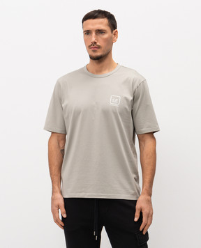 C.P. Company Metropolis Футболка кольору хакі з принтом LTS055A006370W