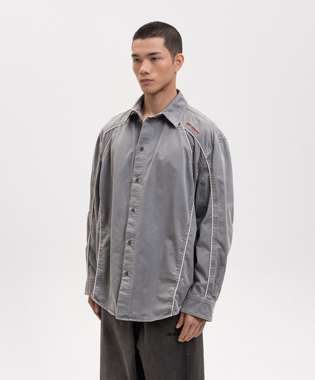 Off-White Сіра сорочка 44XGE04RS26F001 зображення 3
