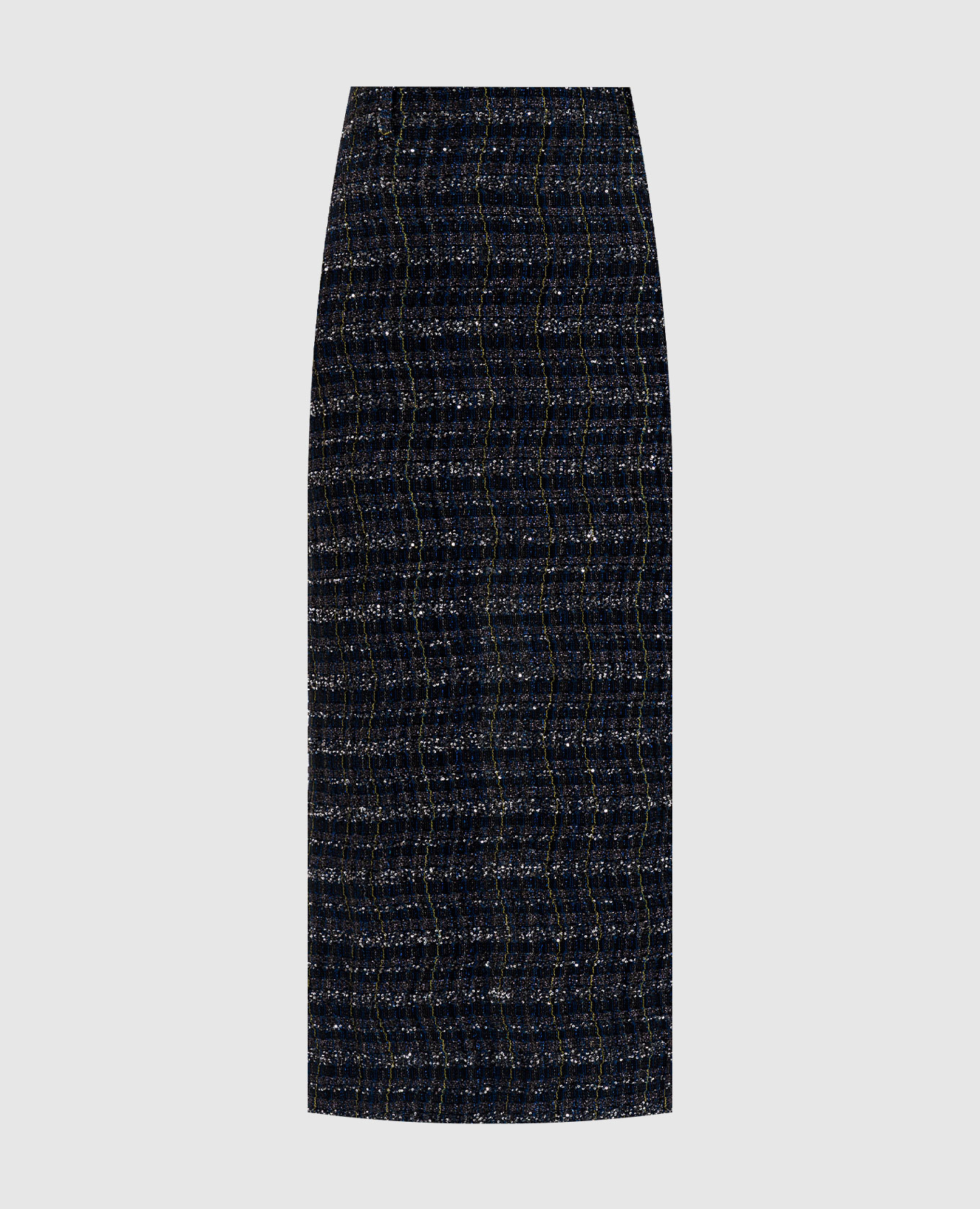 Синя спідниця міді з паєтками