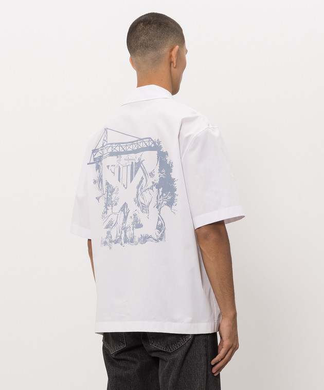 Off-White Белая рубашка с принтом City Nature 44MGG01QF26F001 изображение 4
