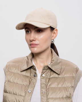 Peserico Бежева комбінована кепка з люрексом A36218C0RCC778