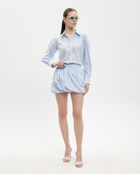 Twinset Блакитна сорочка в смужку з люрексом 261TE2081