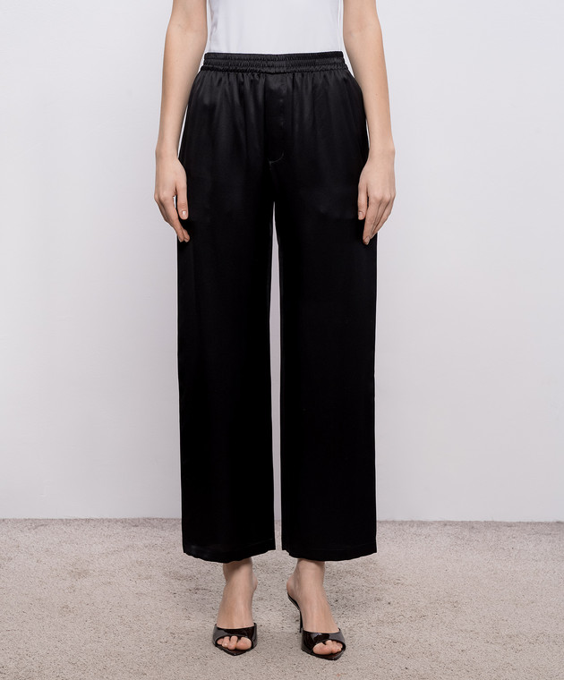 Saint Laurent Чорні штани із шовку 857172Y7G27 зображення 3