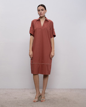 Peserico Червона сукня з ланцюжком моніль A0251301979