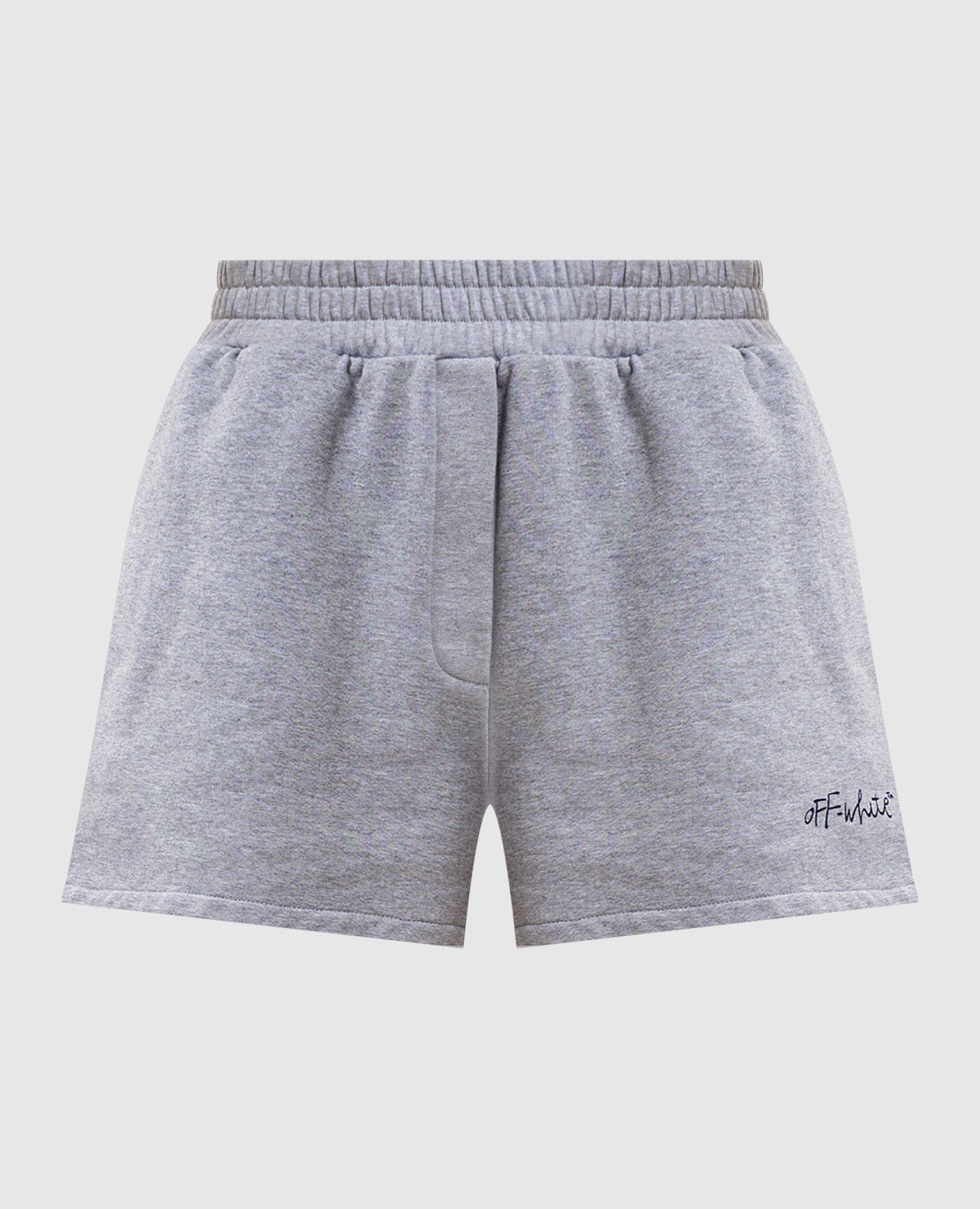Серые меланжевые шорты с принтом логотипа