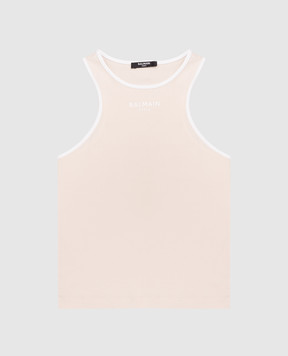 Balmain Детская бежевая майка с логотипом BY8A12Z3277610