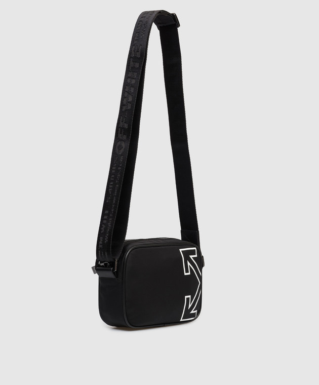 Off-White Чорна сумка крос-боді з контрастним принтом емблеми OMNQ09EC99FAB001 зображення 3