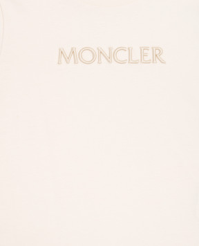 Moncler ENFANT Дитяча бежева футболка з вишивкою логотипа L19548C0000989AT91214