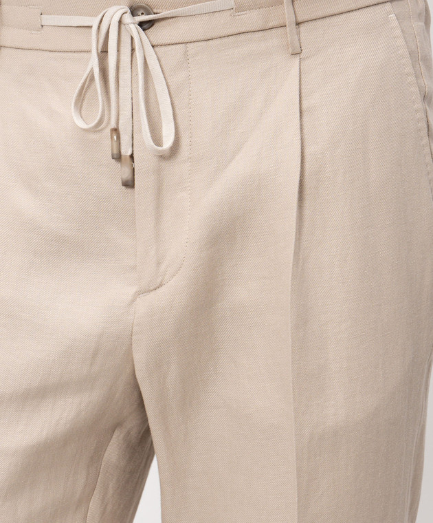 Peserico Бежевые брюки из льна R54274D02606 изображение 5