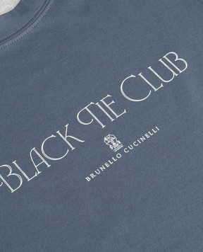 Brunello Cucinelli Дитяча синя футболка з написом B0B13S154C