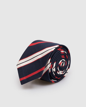 Thom Browne Синя краватка із шовком в смужку MNL001A07182