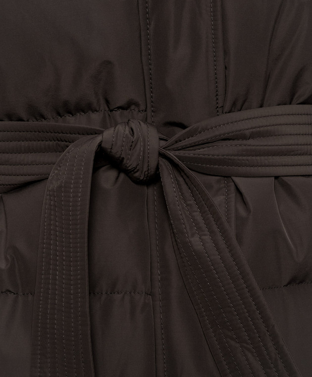 Brunello Cucinelli Серый пуховик с мехом MH5259618 изображение 5