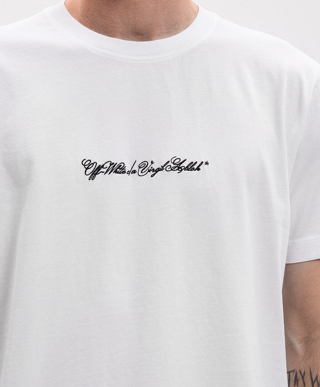 Off-White Біла футболка з вишивкою Script Arrow 44MAA027S26J002 зображення 5